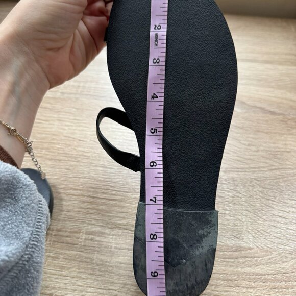 Reformation Marion Black Slip-On Low Heel Leather Sandals 8 - Picture 7 of 11